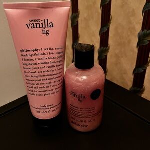 Philosophy Sweet Vanilla Fig Body Lotion & Wash Set - Pink